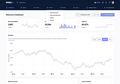 Horizontal Menu - Dark Header